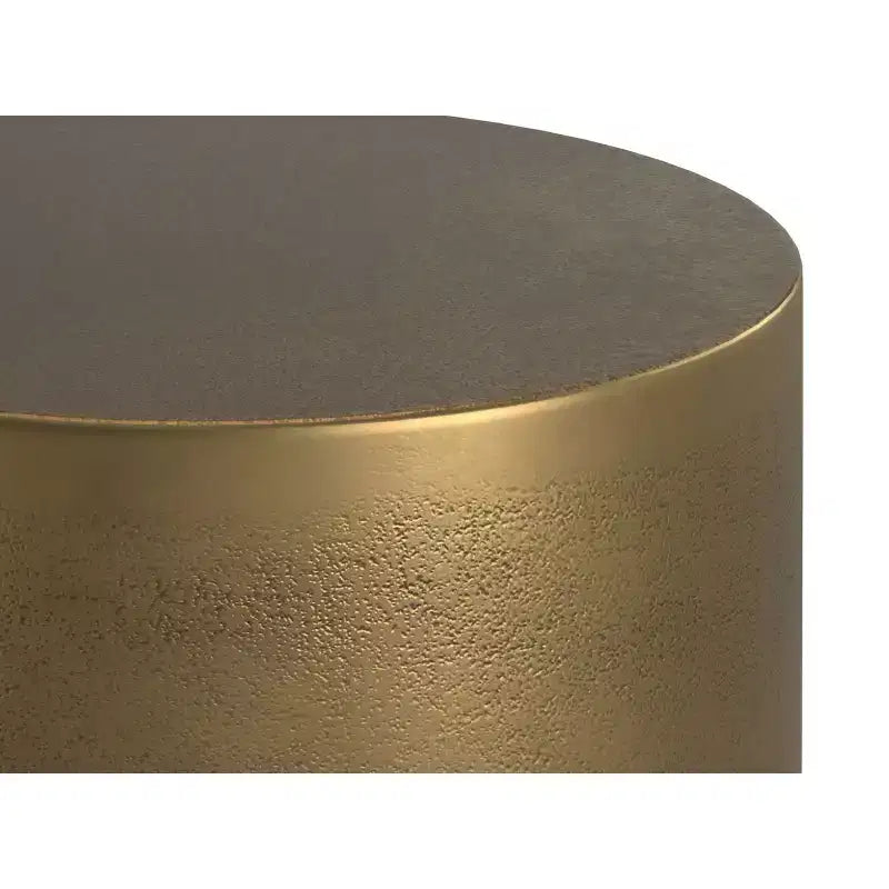 Ashwood Contemporary 16 inch Wide Cast Aluminum Side Table in Antique Brass/Antique Bronze, Fully Assembled