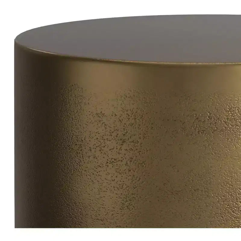 Ashwood Contemporary 16 inch Wide Cast Aluminum Side Table in Antique Brass/Antique Bronze, Fully Assembled