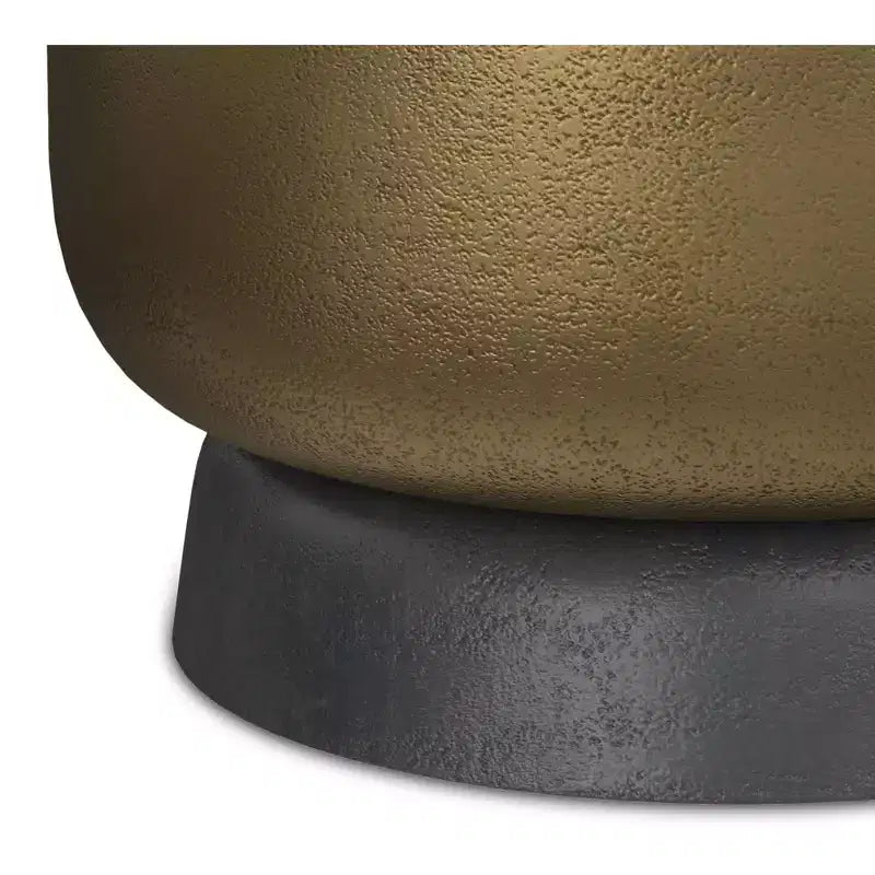 Ashwood Contemporary 16 inch Wide Cast Aluminum Side Table in Antique Brass/Antique Bronze, Fully Assembled