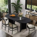 PexFix Solid Wood Farmhouse Dining Table with V-Shaped Legs and Oval Wood Top for Modern Dining Rooms & Family Gatherings