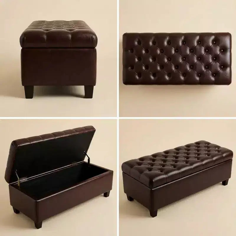 Zeus & Ruta 50.25 Upholstered Storage Ottoman Bench with Safety Hinges for Bedroom, Living & Dining Room