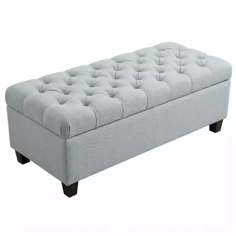 Zeus & Ruta 50.25 Upholstered Storage Ottoman Bench with Safety Hinges for Bedroom, Living & Dining Room