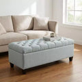 Zeus & Ruta 50.25 Upholstered Storage Ottoman Bench with Safety Hinges for Bedroom, Living & Dining Room