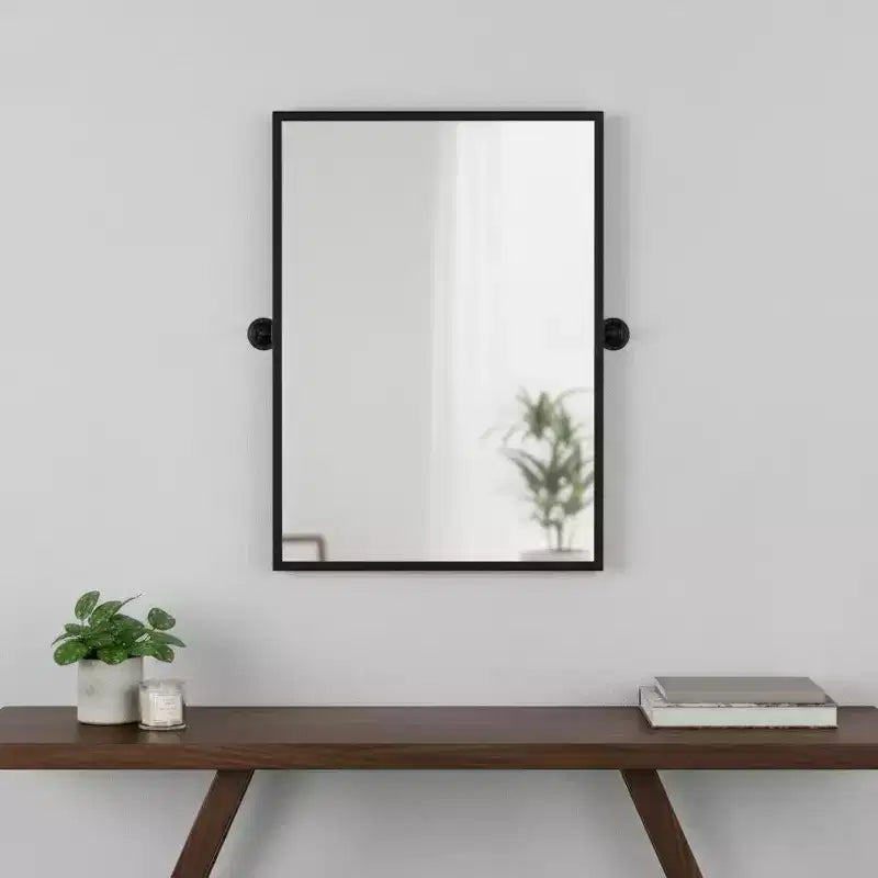 HomeRoots 31 Black Metal Tilting Framed Accent Mirror
