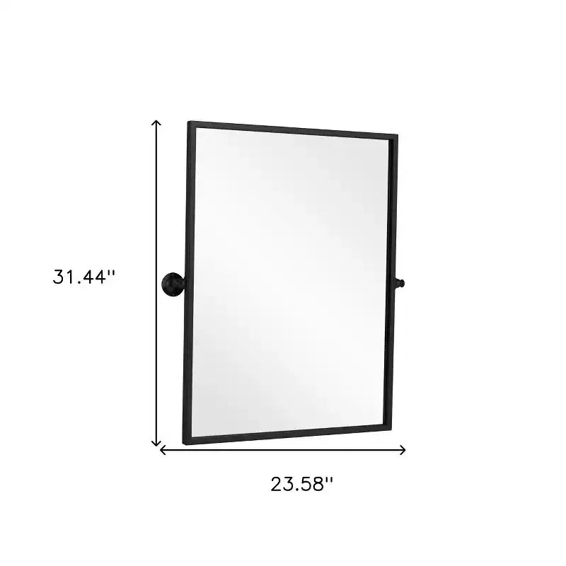 HomeRoots 31 Black Metal Tilting Framed Accent Mirror