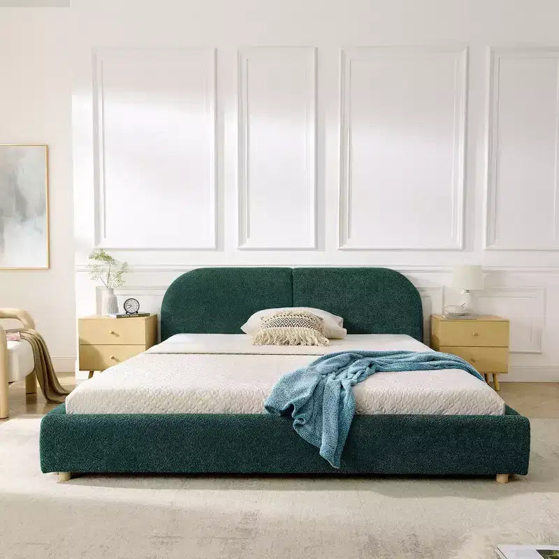 GDFStudio Arcora Circle Yarn Fabric Upholstered Bed