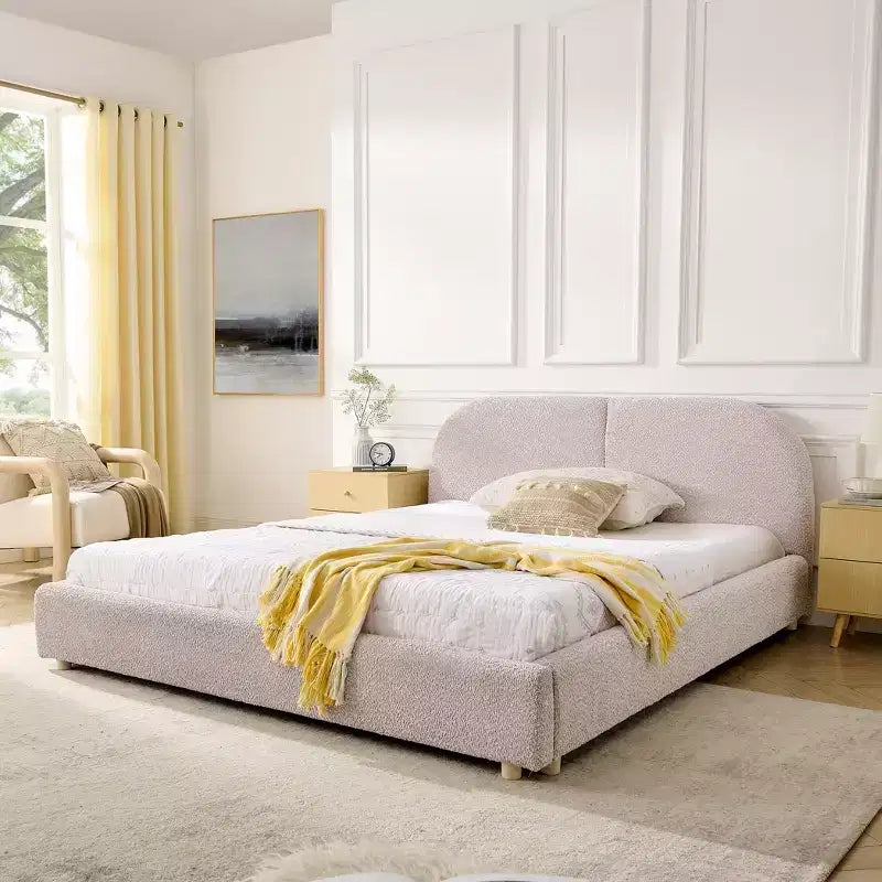 GDFStudio Arcora Circle Yarn Fabric Upholstered Bed