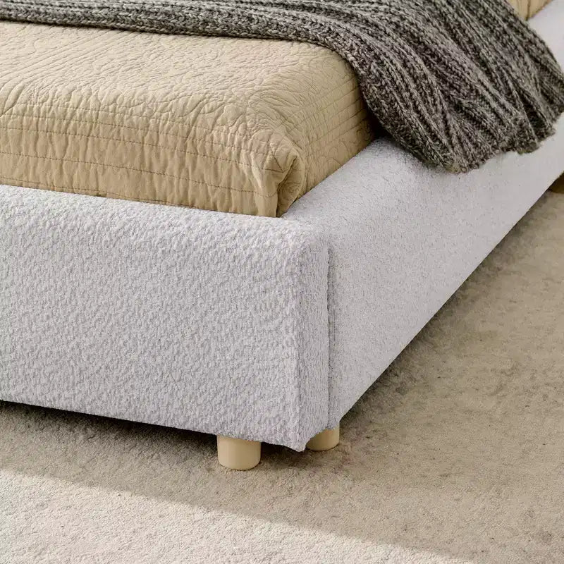 GDFStudio Arcora Circle Yarn Fabric Upholstered Bed