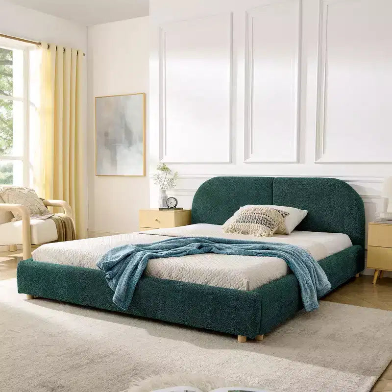 GDFStudio Arcora Circle Yarn Fabric Upholstered Bed