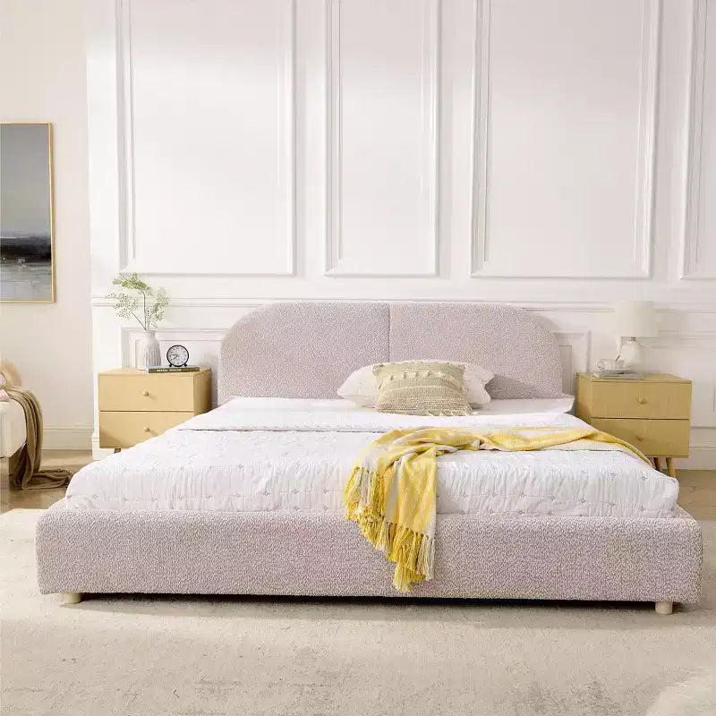 GDFStudio Arcora Circle Yarn Fabric Upholstered Bed