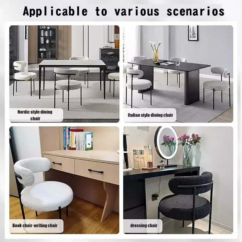 2-Piece Dining Chairs Set, Chenille Upholstered Accent Chairs with Plush Backrest, Modern Soft Fabric Side Chairs for Living Room, Kitchen