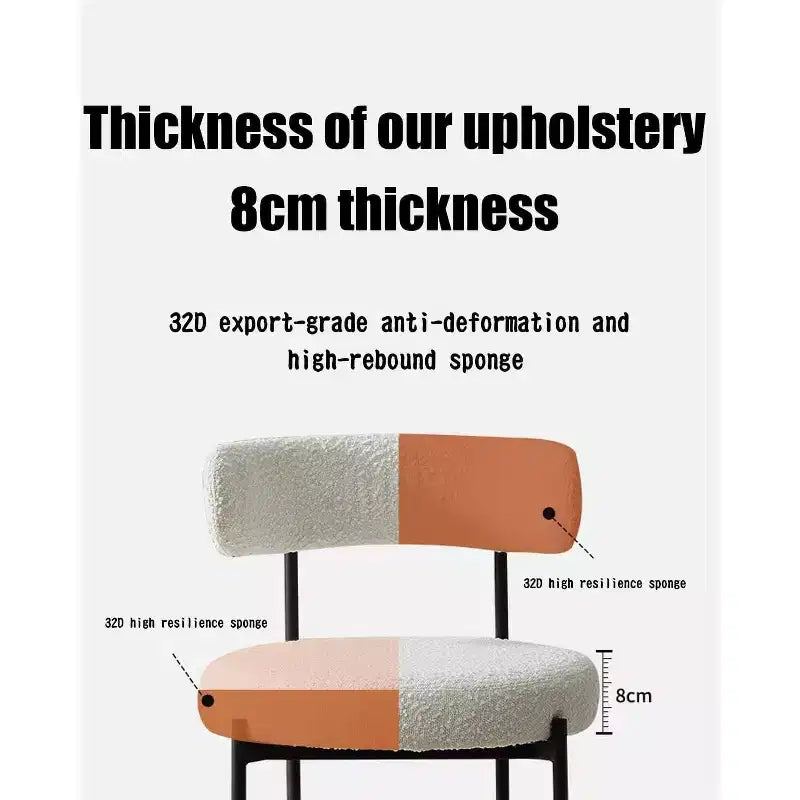 2-Piece Dining Chairs Set, Chenille Upholstered Accent Chairs with Plush Backrest, Modern Soft Fabric Side Chairs for Living Room, Kitchen