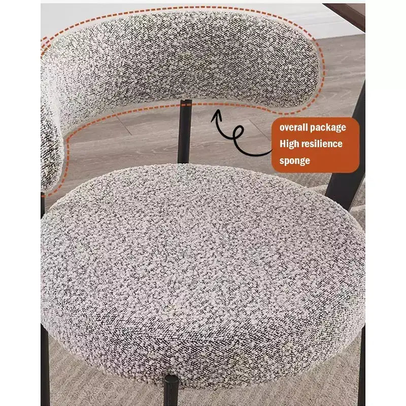 2-Piece Dining Chairs Set, Chenille Upholstered Accent Chairs with Plush Backrest, Modern Soft Fabric Side Chairs for Living Room, Kitchen
