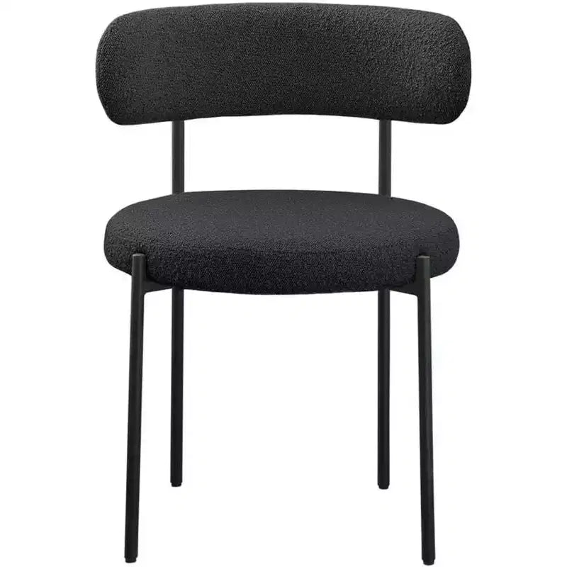 2-Piece Dining Chairs Set, Chenille Upholstered Accent Chairs with Plush Backrest, Modern Soft Fabric Side Chairs for Living Room, Kitchen