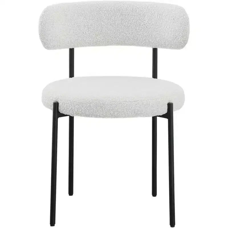 2-Piece Dining Chairs Set, Chenille Upholstered Accent Chairs with Plush Backrest, Modern Soft Fabric Side Chairs for Living Room, Kitchen