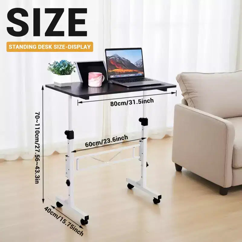 COZONY 32 Inch Mobile Standing Desk with Wheels, 3143 Height Adjustable Laptop Desk, Metal Frame