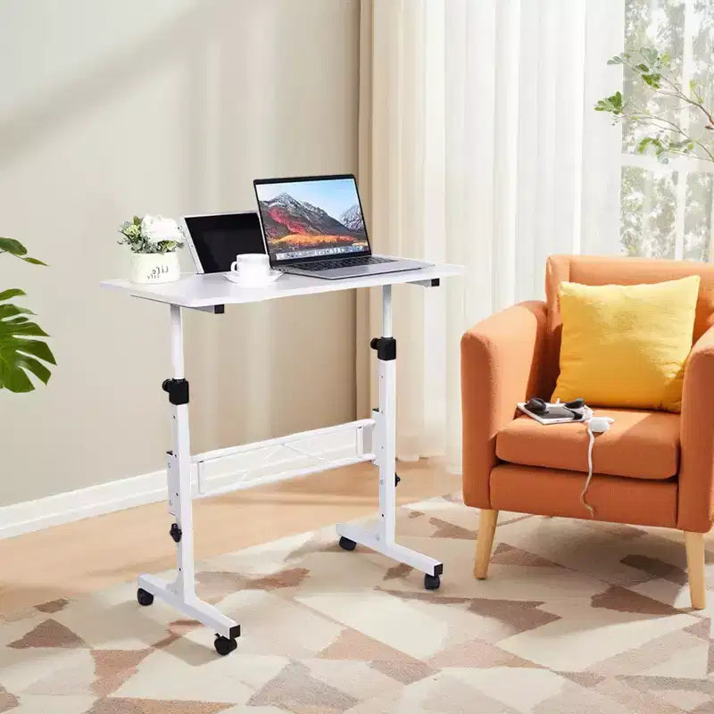 COZONY 32 Inch Mobile Standing Desk with Wheels, 3143 Height Adjustable Laptop Desk, Metal Frame