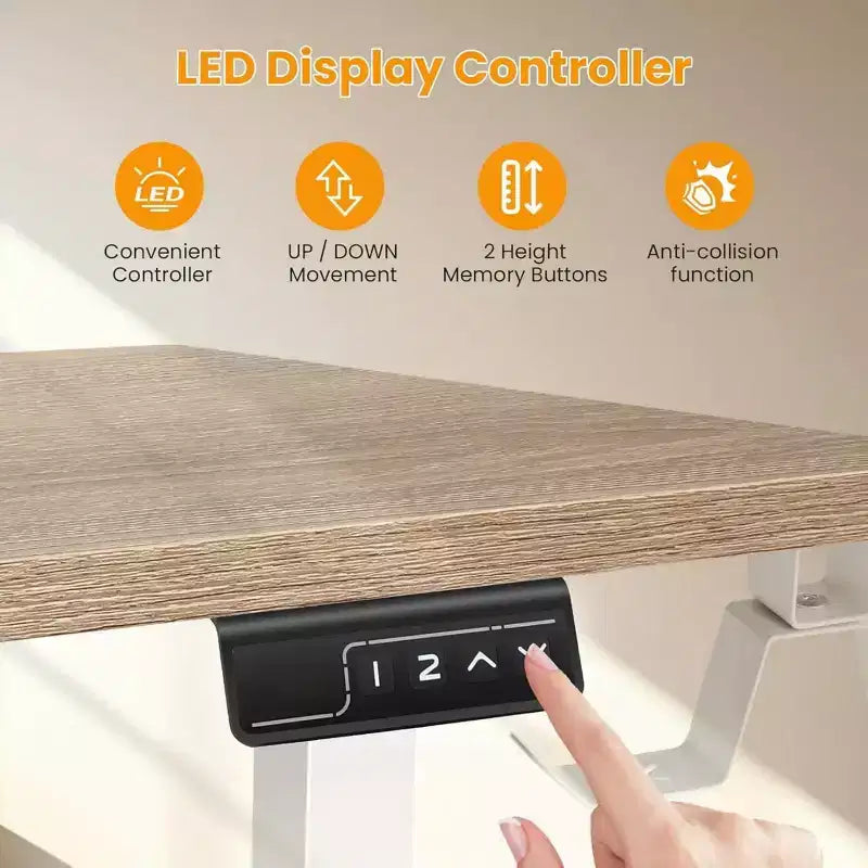 HOMDOX 63 x 55 Elec. L Shaped Corner-Standing-Desk w/Outlets/Mouse Pad/Hook HIG-Adjustable Home/Office/Writting/Gaming 2026 New Workstation