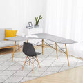 Roberto L Shaped Corner Desk with Wood and Metal Details White - Teamson Home: Mid Century Modern Style, Home Office Furniture