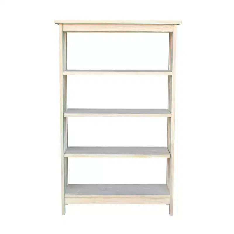 48" Mission 4 Tier Shelf Unit Unfinished - International Concepts: Solid Parawood Storage