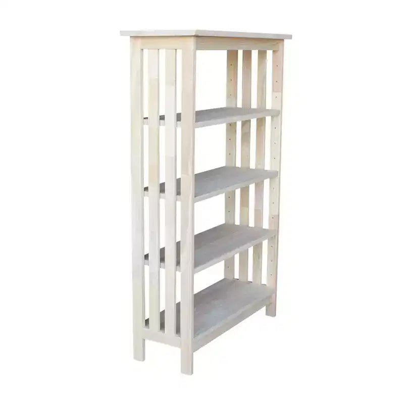 48" Mission 4 Tier Shelf Unit Unfinished - International Concepts: Solid Parawood Storage