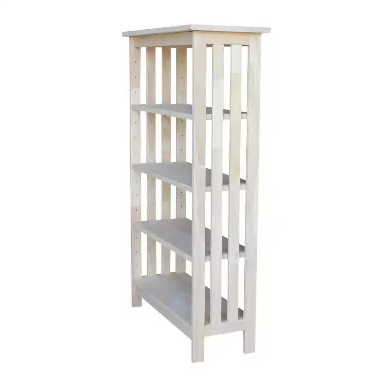 48" Mission 4 Tier Shelf Unit Unfinished - International Concepts: Solid Parawood Storage