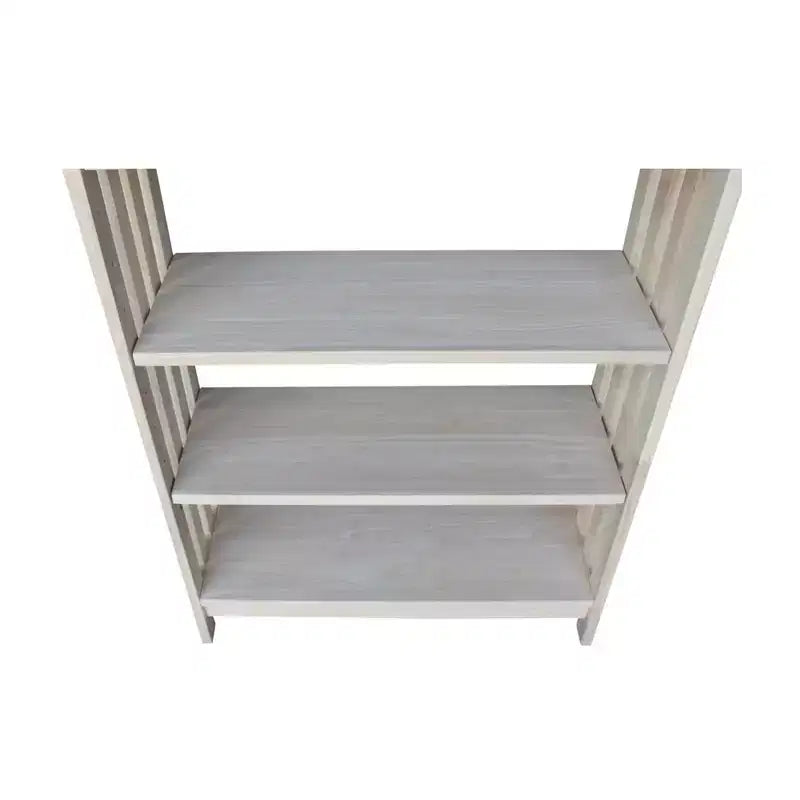 48" Mission 4 Tier Shelf Unit Unfinished - International Concepts: Solid Parawood Storage