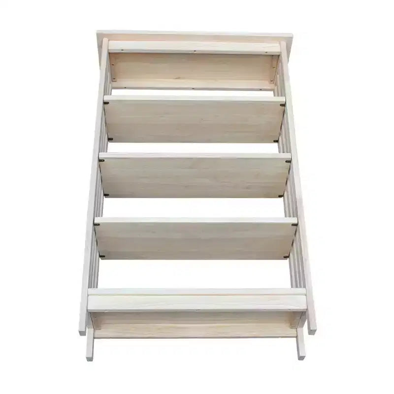48" Mission 4 Tier Shelf Unit Unfinished - International Concepts: Solid Parawood Storage