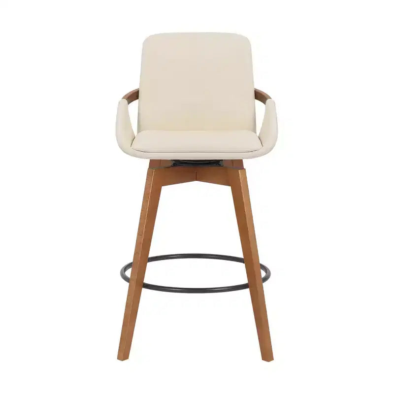 26 Baylor Faux Leather Wood Swivel Counter Barstool - Armen Living