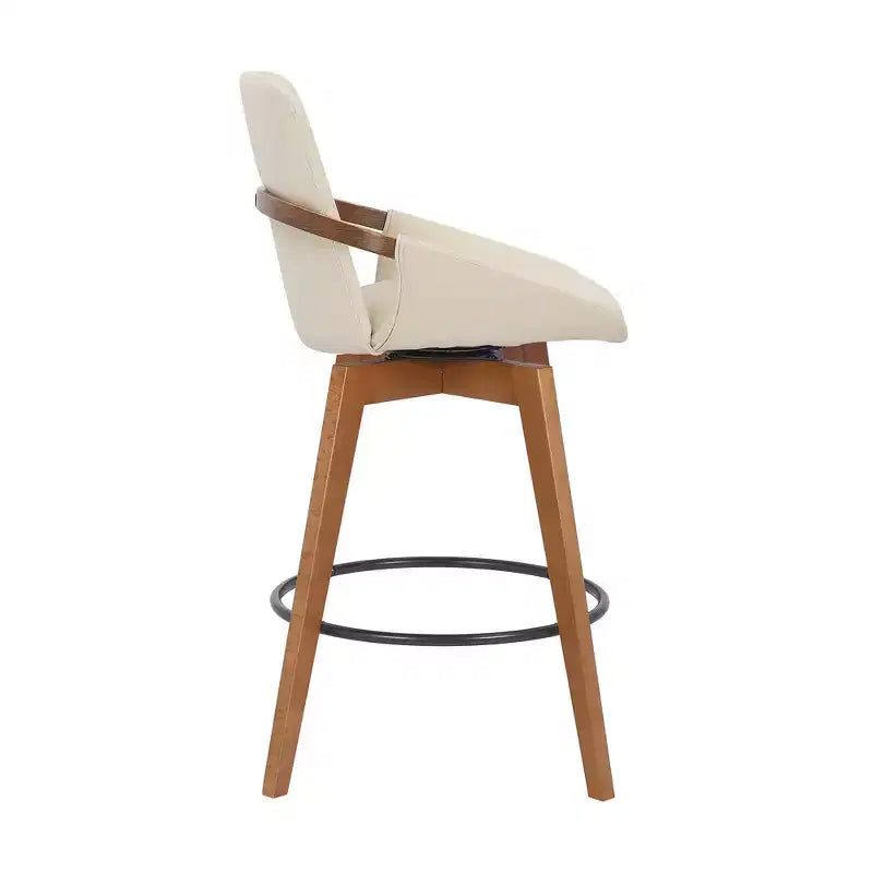 26 Baylor Faux Leather Wood Swivel Counter Barstool - Armen Living