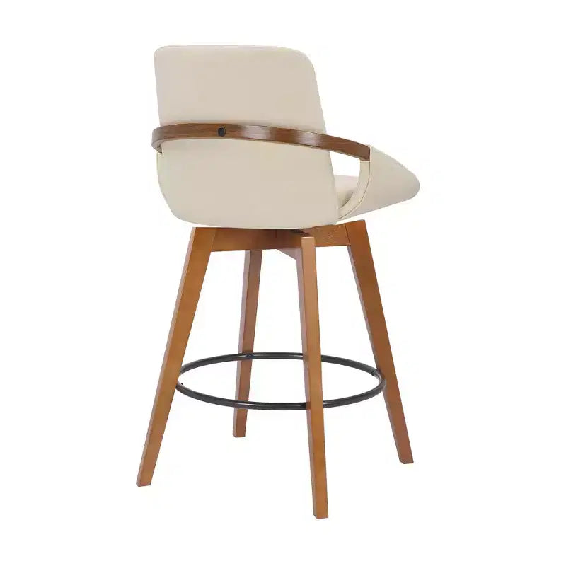 26 Baylor Faux Leather Wood Swivel Counter Barstool - Armen Living