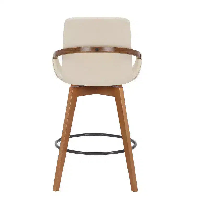 26 Baylor Faux Leather Wood Swivel Counter Barstool - Armen Living