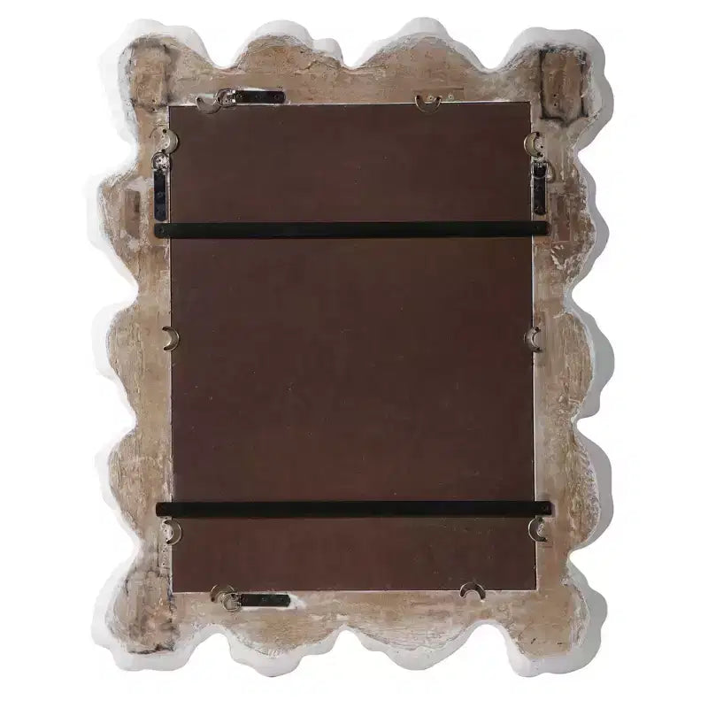 Uttermost Rectangular Vanity Decorative Wall Mirror Coastal Beveled Matte White Silver Frame 27 1/4 Wide for Bathroom Bedroom