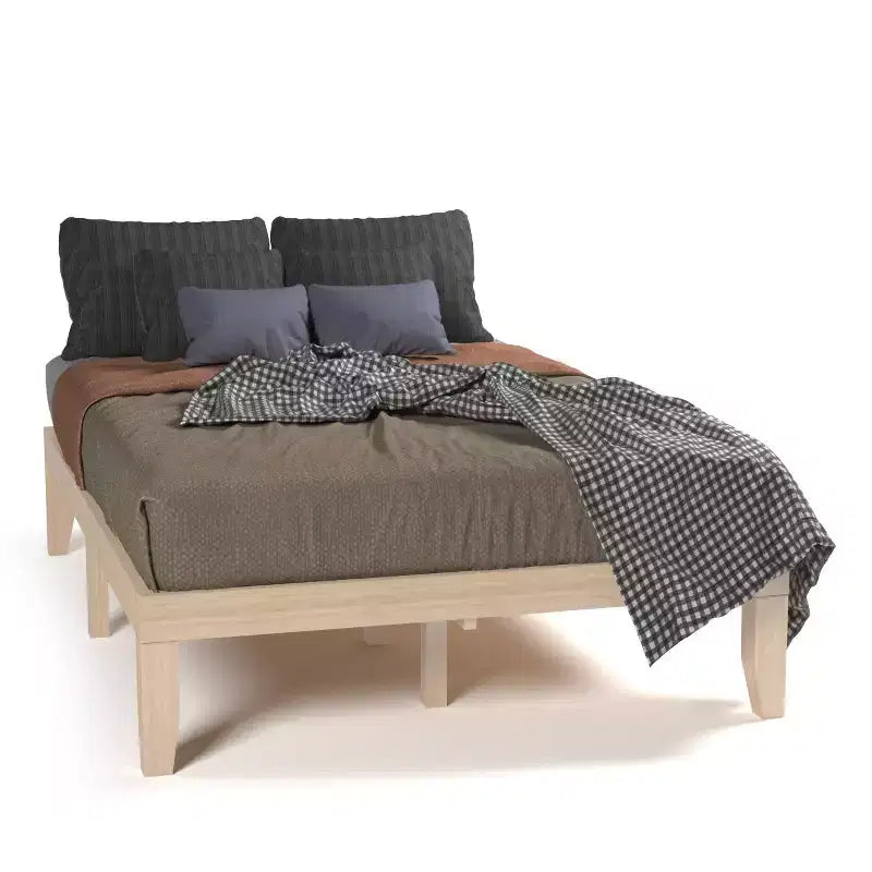 Costway Full Size 14'' Wooden Bed Frame Mattress Platform Wood Slats Support EspressoNatural