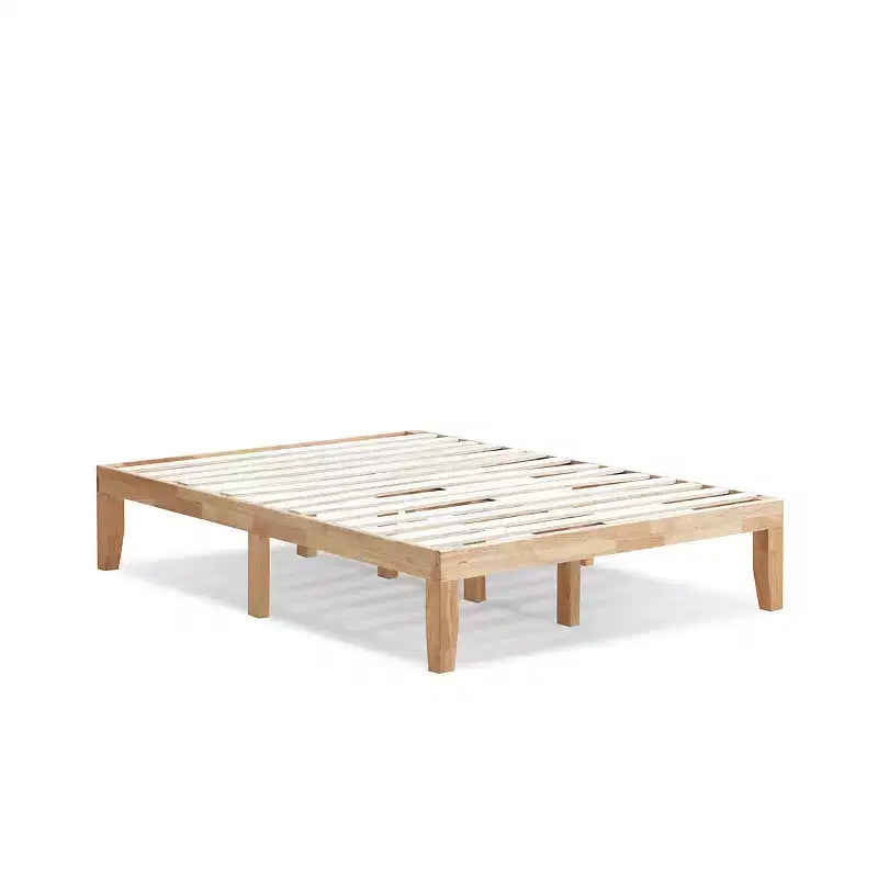 Costway Full Size 14'' Wooden Bed Frame Mattress Platform Wood Slats Support EspressoNatural