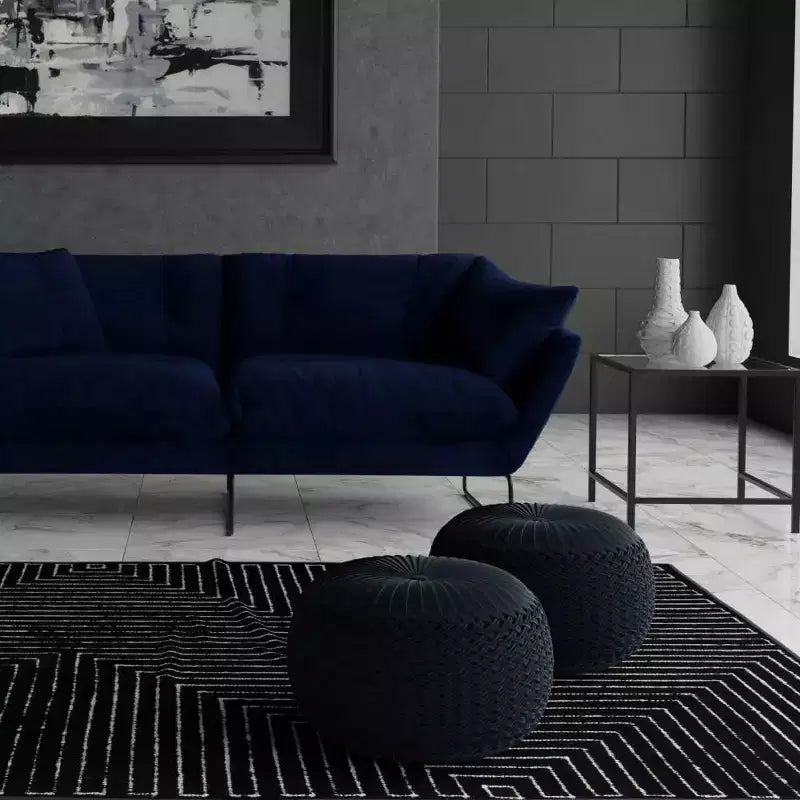 Faye Velvet Round Pouf - WyndenHall