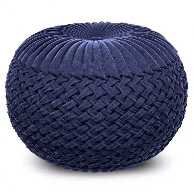 Faye Velvet Round Pouf - WyndenHall