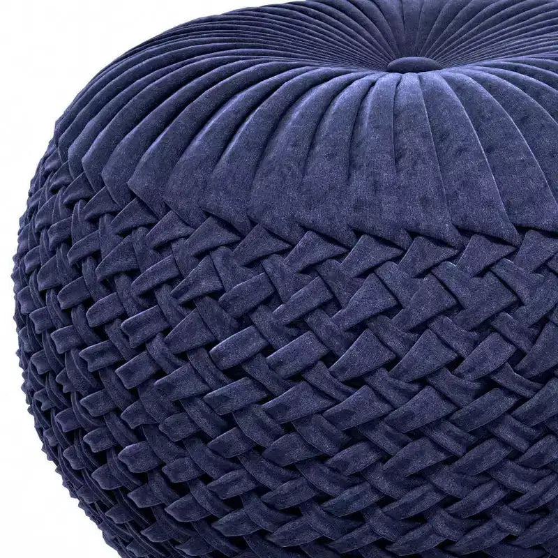Faye Velvet Round Pouf - WyndenHall