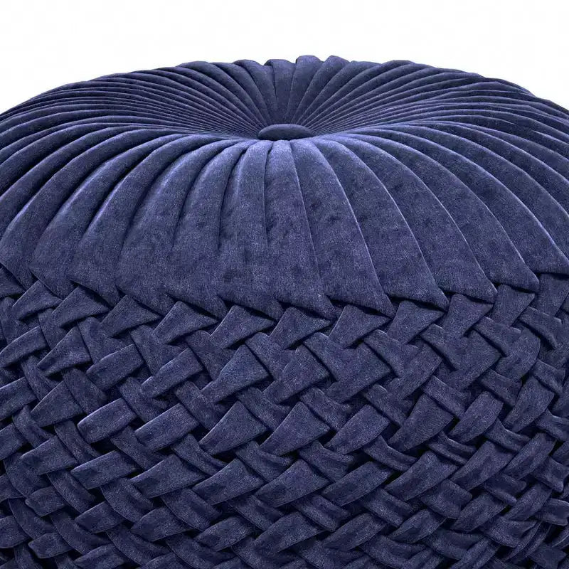 Faye Velvet Round Pouf - WyndenHall